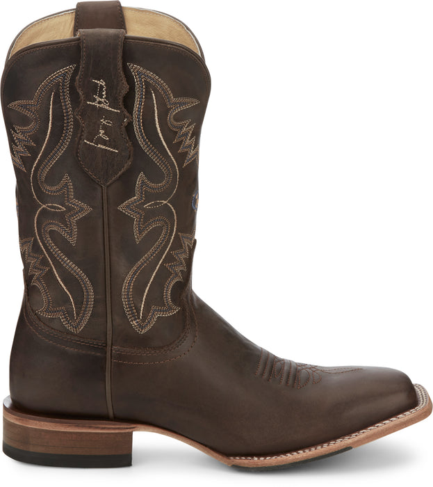 Justin 11in Mens Dark Espresso Dillon Leather Cowboy Boots