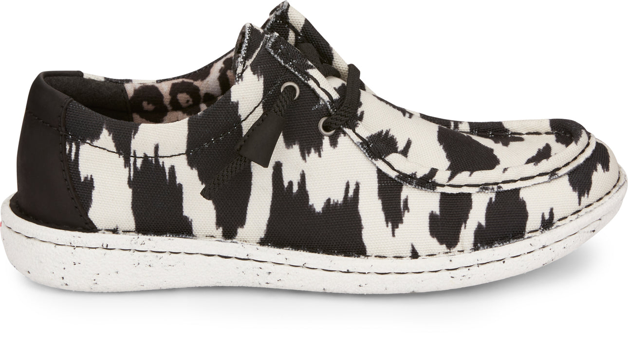 Justin Sneakers Womens Cowhide Print Hazer Canvas Slip-On Shoes