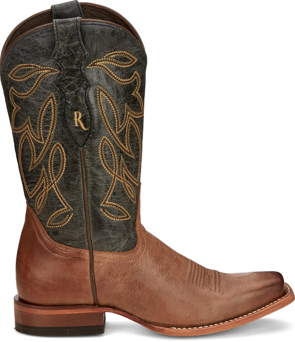 Justin 11in Womens Navy Blue Sandy Leather Cowboy Boots