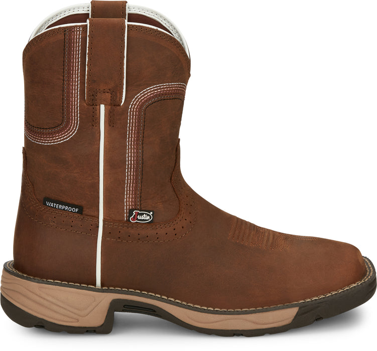 Justin 8in WP Womens Cedar Brown Rush Leather Work Boots