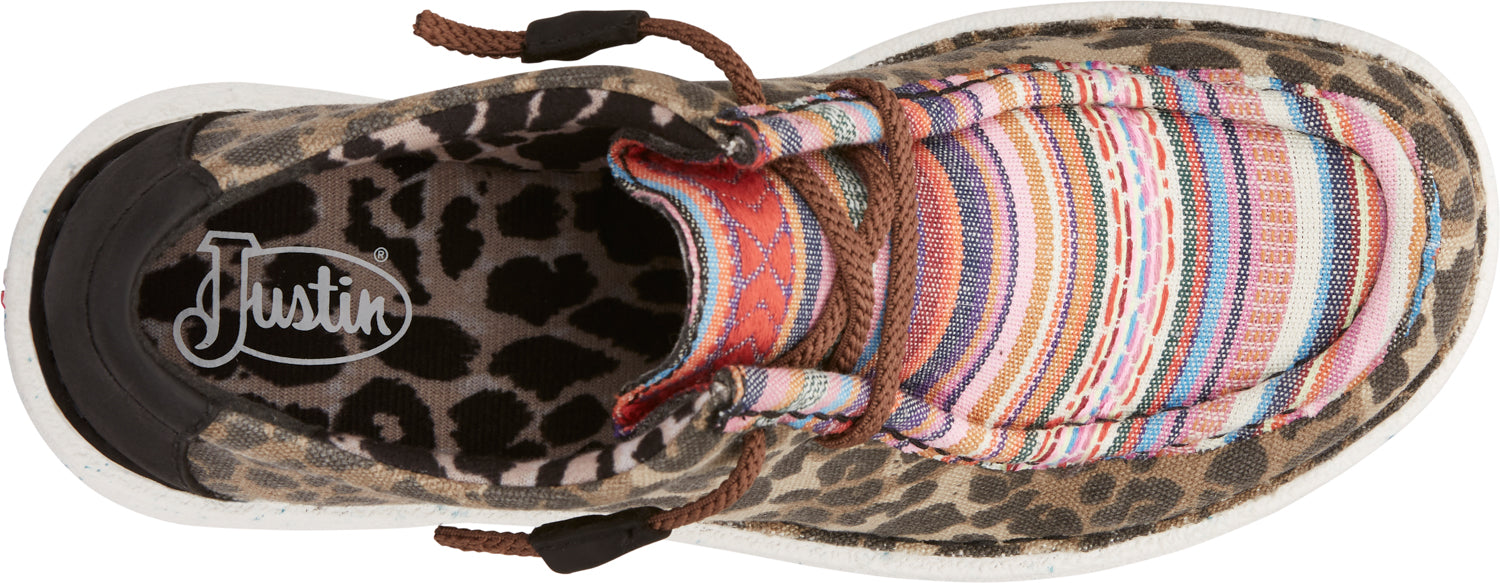 Justin Sneakers Womens Serape/Leopard Hazer Canvas Slip-On Shoes