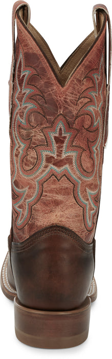 Justin 11in Womens Amber Orange Dusty Leather Cowboy Boots