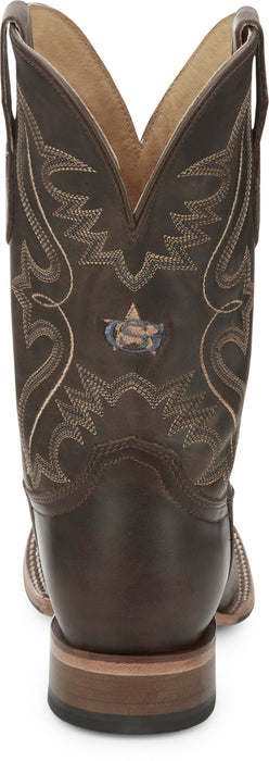 Justin 11in Mens Dark Espresso Dillon Leather Cowboy Boots