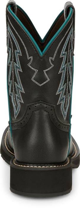 Justin 8in Gypsy Womens Onyx Black Lyla Leather Cowboy Boots