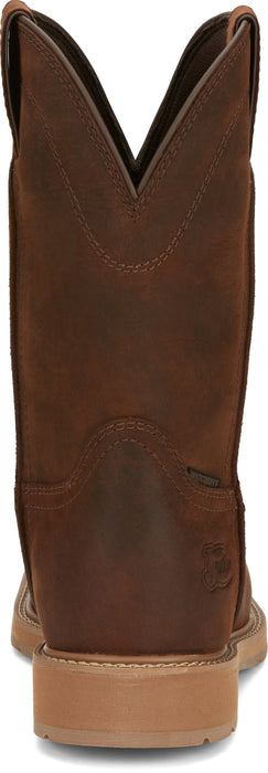 Justin 11in Western ST Mens Pecan Brown Buster Leather Work Boots