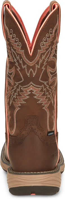 Justin 11in CT Womens Rural Chocolate Rush Leather Work Boots