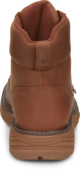 Justin 6in WP Mocc Mens Barley Brown Rush Leather Work Boots