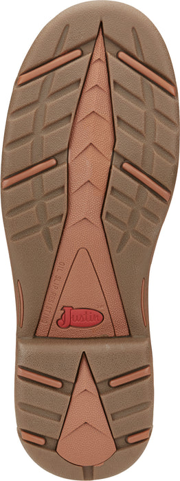 Justin 11in CT Mens Bronze Orange Rush Leather Work Boots