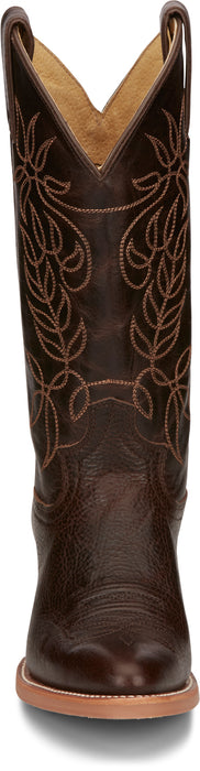 Justin 12in Womens Espresso Rosey Leather Cowboy Boots