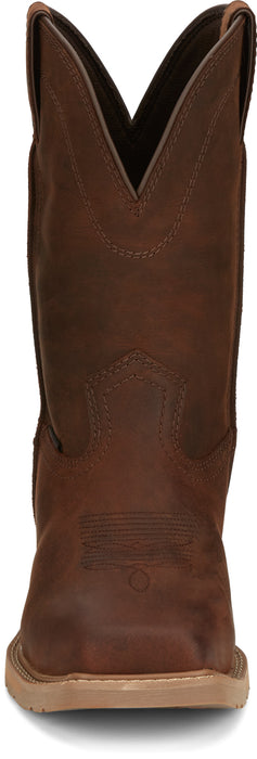 Justin 11in Western ST Mens Pecan Brown Buster Leather Work Boots