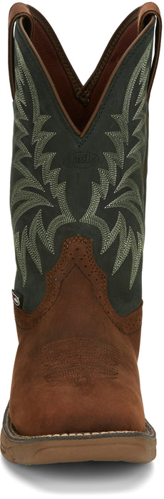 Justin 11in Mens Forest Green Rush Leather Cowboy Boots