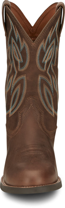 Justin 11in Mens Pecan Rendon Leather Cowboy Boots