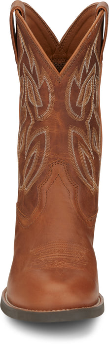 Justin 11in Mens Russet Brown Rendon Leather Cowboy Boots