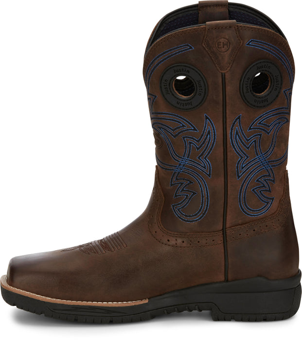 Justin 11in WP CT Mens Toffee Brown NiTREAD Leather Work Boots