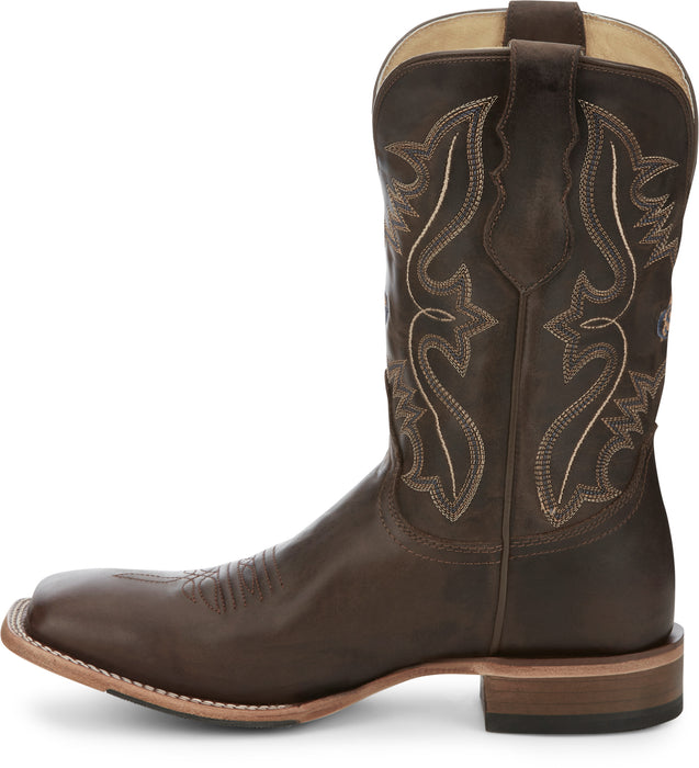 Justin 11in Mens Dark Espresso Dillon Leather Cowboy Boots