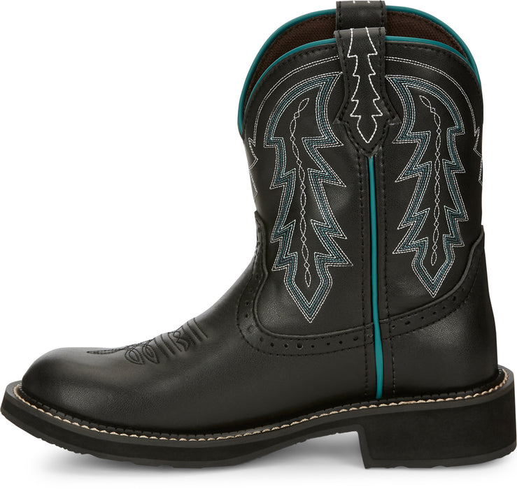 Justin 8in Gypsy Womens Onyx Black Lyla Leather Cowboy Boots