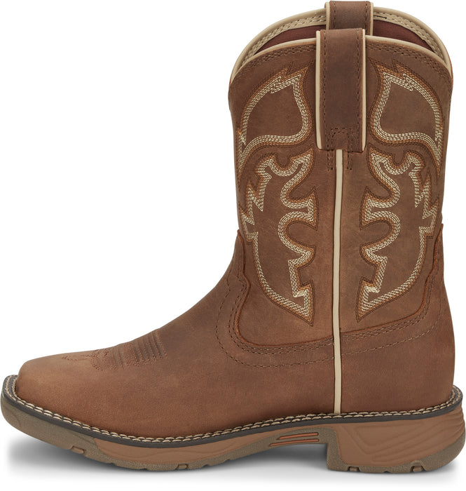 Justin Kids Unisex Saddle Tan Rush Junior Leather Cowboy Boots