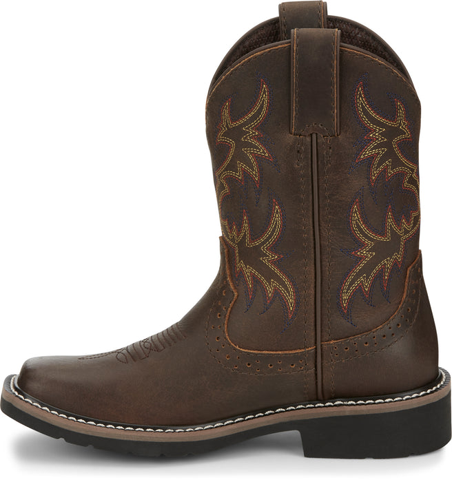 Justin Kids Unisex Tan Cattleman Leather Cowboy Boots