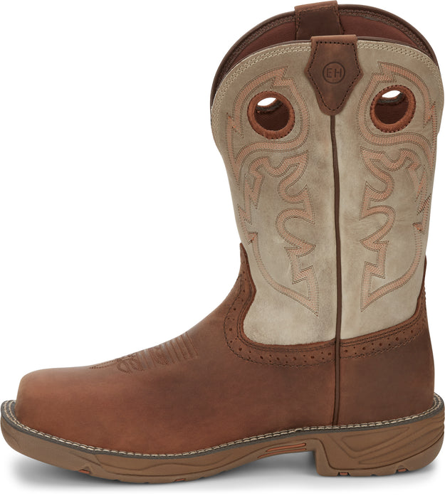 Justin 11in CT Mens Tan Stampede Rush Leather Work Boots