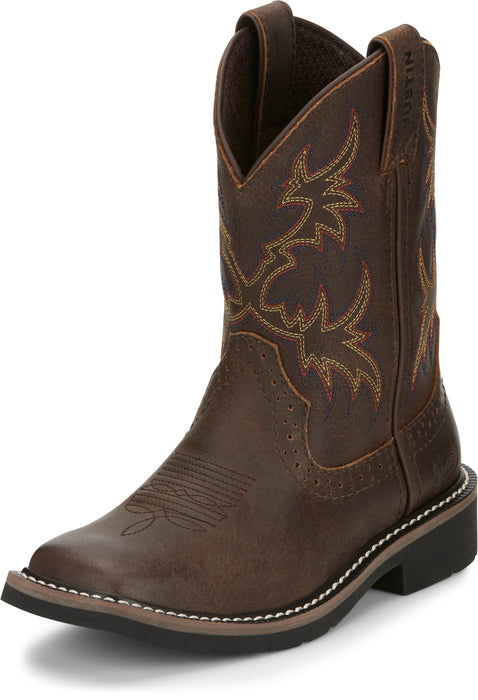 Justin Kids Unisex Tan Cattleman Leather Cowboy Boots