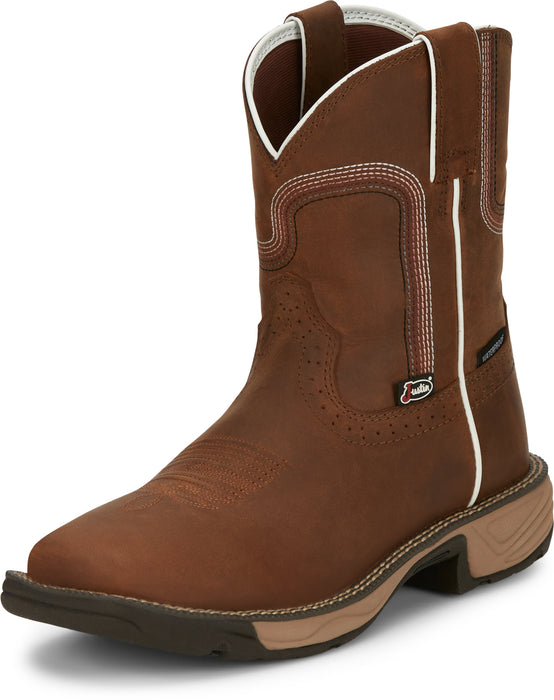 Justin 8in WP Womens Cedar Brown Rush Leather Work Boots