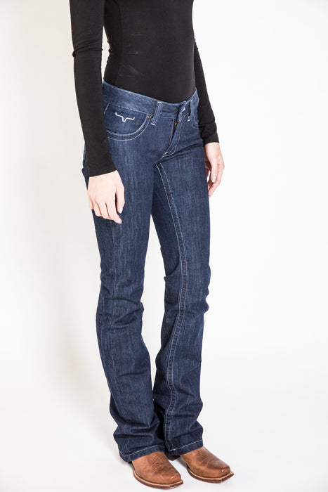 Kimes Ranch Womens Jolene Jeans Blue Cotton Blend Flare Bootcut