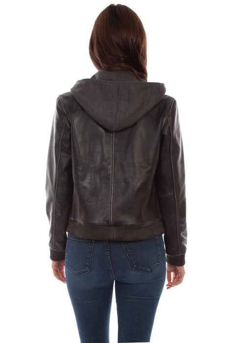 Scully Womens Black Leather Hooded Jacket