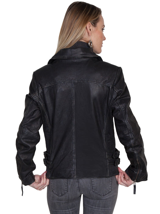 Scully Womens Black Leather Motorcycle Jacket