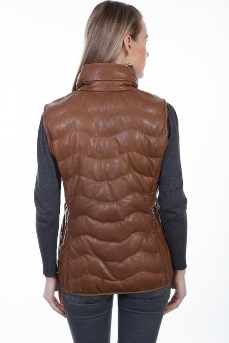 Scully Womens Cognac Soft Lamb Puffer Vest