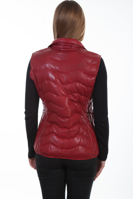 Scully Womens Red Soft Lamb Puffer Vest