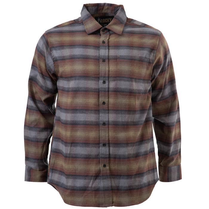 Rocky Mens Rugged Flannel Moss 100% Cotton L/S Shirt