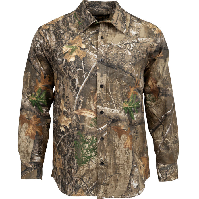 Rocky Mens Rugged Flannel Realtree Edge 100% Cotton L/S Shirt