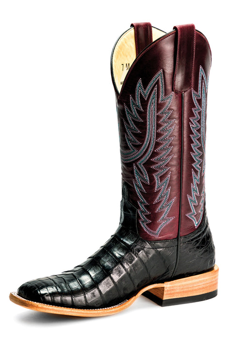 Miss Macie Bean Womens Black Top Hand Caiman Fashion Boots