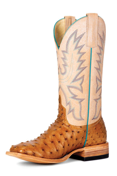 Miss Macie Bean Womens Ostrich Antique Saddle Full Quill Fashion Boots