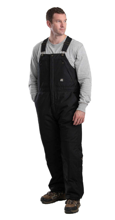 Berne Mens Black Nylon Icecap Insulated Bib Overall