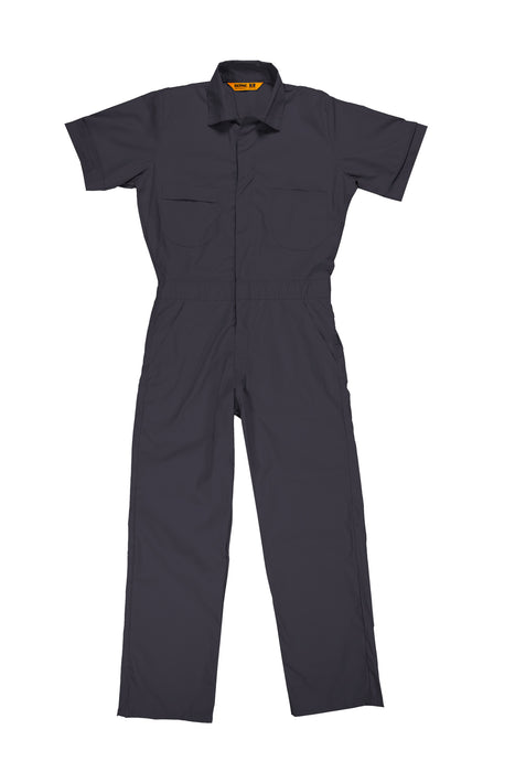 Berne Mens Charcoal Cotton Blend Poplin Short Sleeve Coverall