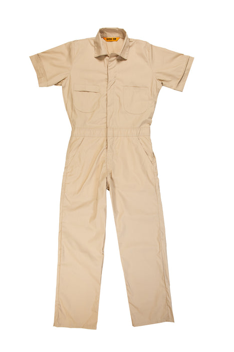 Berne Mens Tan Cotton Blend Poplin Short Sleeve Coverall