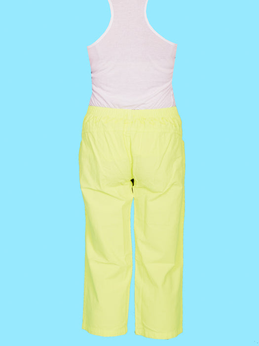 Scully Womens Lime 100% Cotton Drawstring Capri Pants