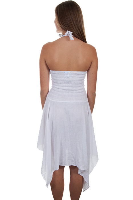 Scully Womens White 100% Cotton Crochet Halter S/L Dress