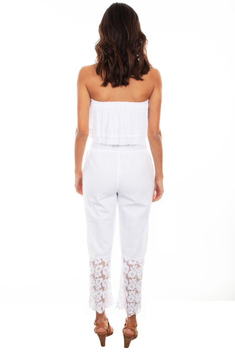 Scully Womens White 100% Cotton Tube Top Romper