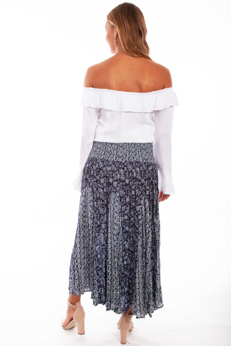 Scully Womens Blue Rayon Maxi Skirt