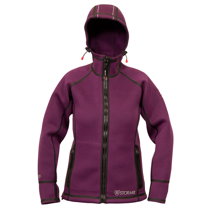 Stormr Womens Typhoon Jacket Plum Neoprene Core Hooded Fleece