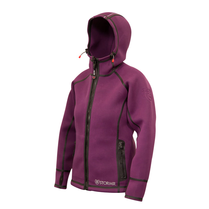 Stormr Womens Typhoon Jacket Plum Neoprene Core Hooded Fleece