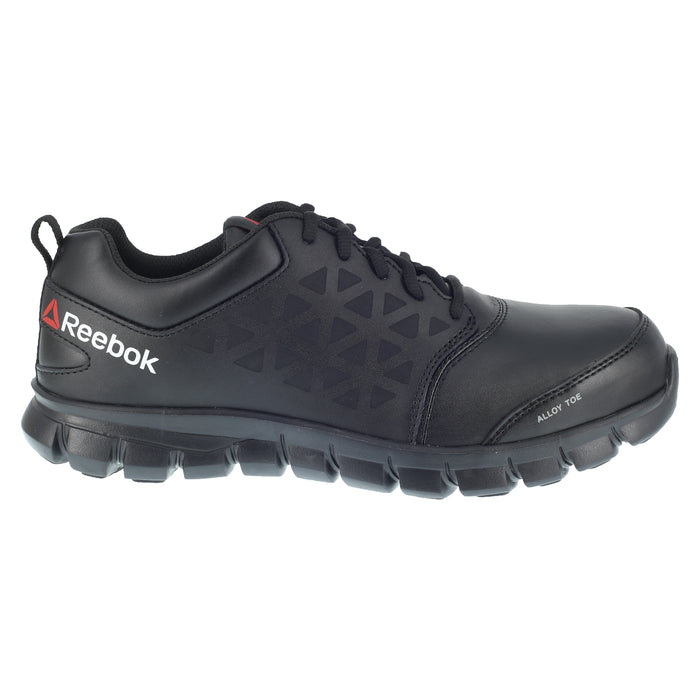 Reebok Womens Black Leather Work Shoes Sublite Oxford