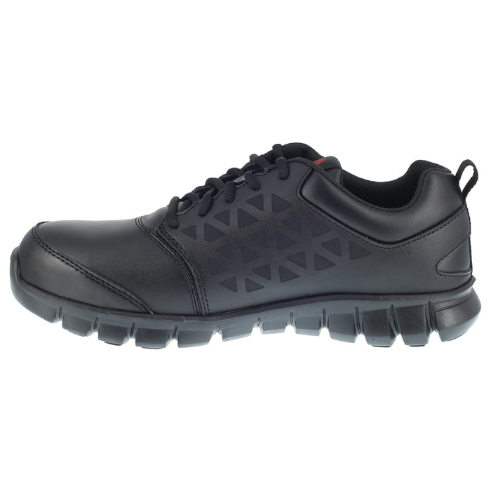 Reebok Womens Black Leather Work Shoes Sublite Oxford