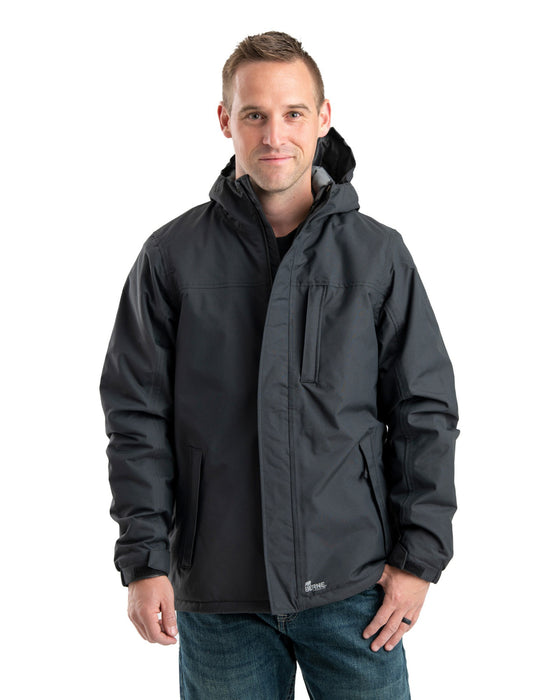 Berne Mens Black 100% Nylon Coastline Waterproof Rain Jacket