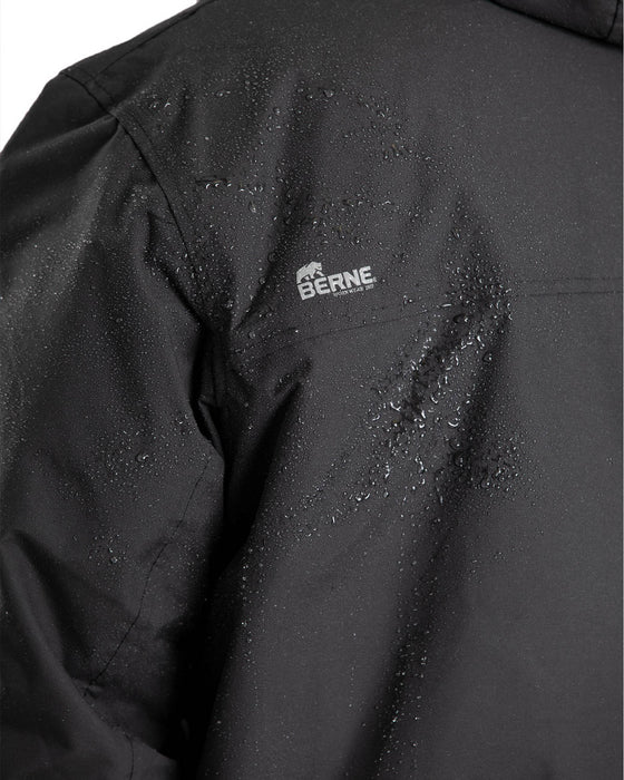 Berne Mens Black 100% Nylon Coastline Waterproof Rain Jacket