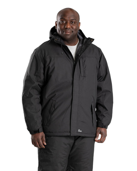 Berne Mens Black 100% Nylon Coastline Waterproof Rain Jacket