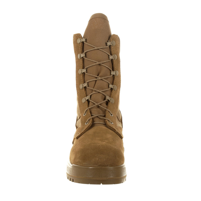 Rocky Mens Coyote Brown Leather Hot Weather Military Boots