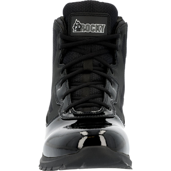 Rocky Mens Black Leather Cadet 6in Side Zip Work Boots